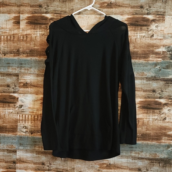 Twenty Second black hoodie with arm cutouts 1X - Picture 6 of 11